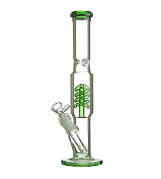 Бонг 1xSpiral Perc Green - Бонги - Бонги стеклянные - Бонги с перколятором - Магазин бонгов бонгшоп.рф